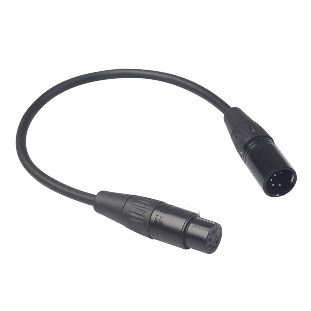 Black 5Pin XLR Male Plug to 5Pin XLR Female Audio Cable Adapter XK1075 0.3m