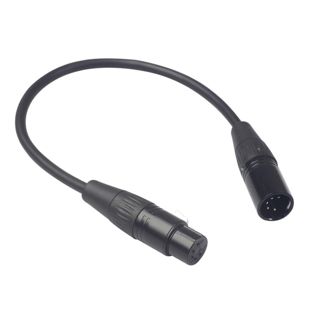 Black 5Pin XLR Male Plug to 5Pin XLR Female Audio Cable Adapter XK1075 0.3m