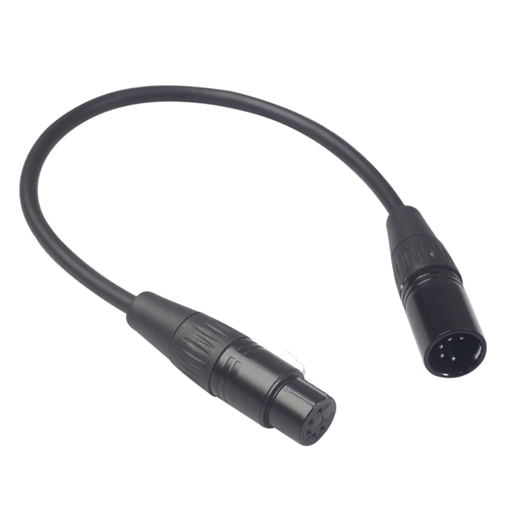 Black 5Pin XLR Male Plug to 5Pin XLR Female Audio Cable Adapter XK1075 0.3m