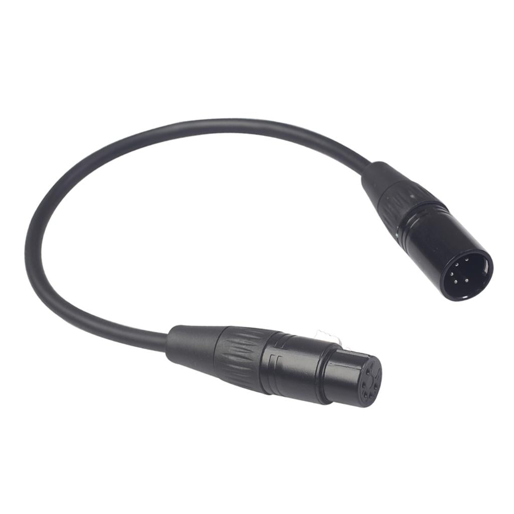 Black 5Pin XLR Male Plug to 5Pin XLR Female Audio Cable Adapter XK1075 0.3m