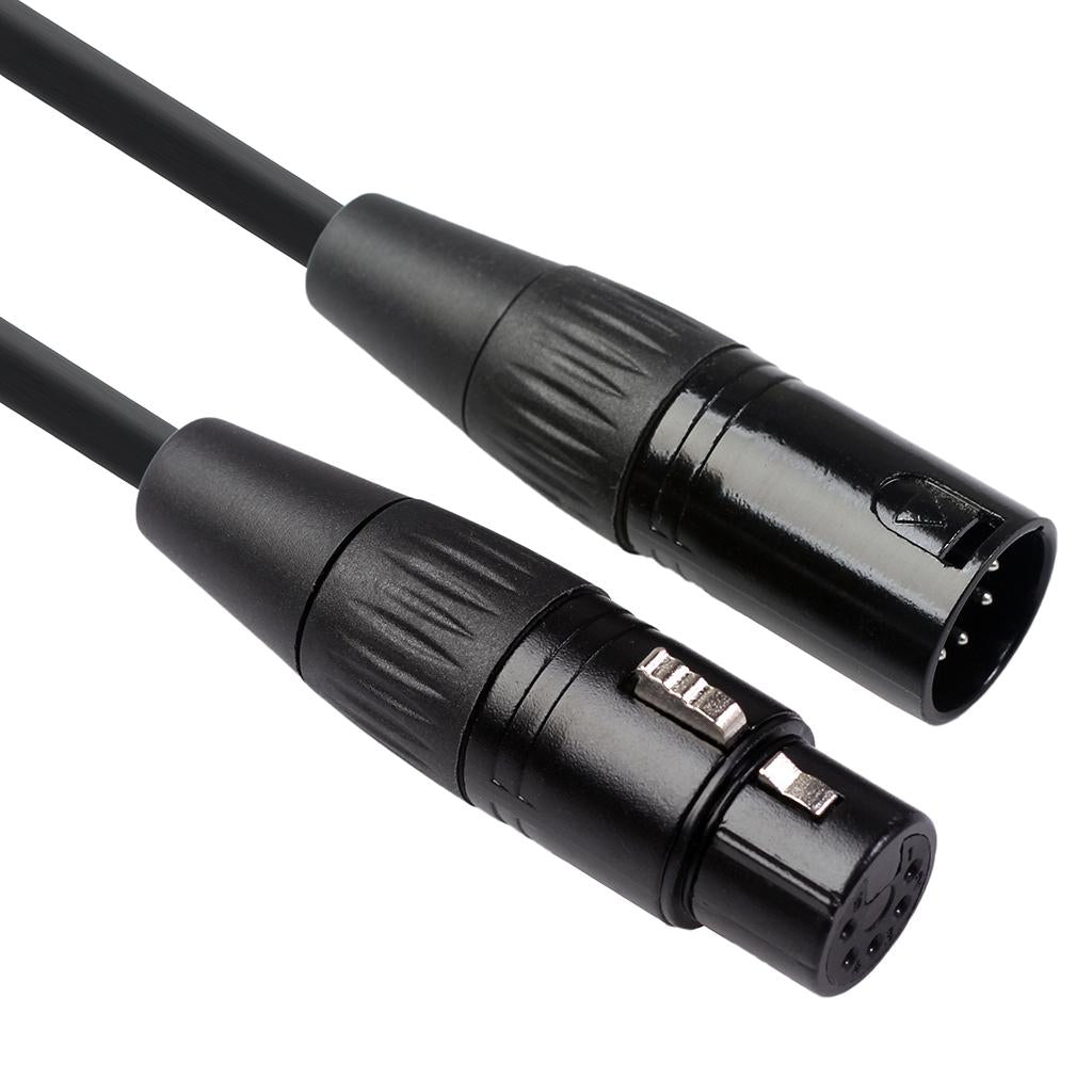 Black 5Pin XLR Male Plug to 5Pin XLR Female Audio Cable Adapter XK1075 0.3m