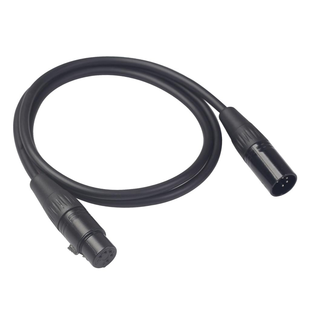 Black 5Pin XLR Male Plug to 5Pin XLR Female Audio Cable Adapter XK1075 1m