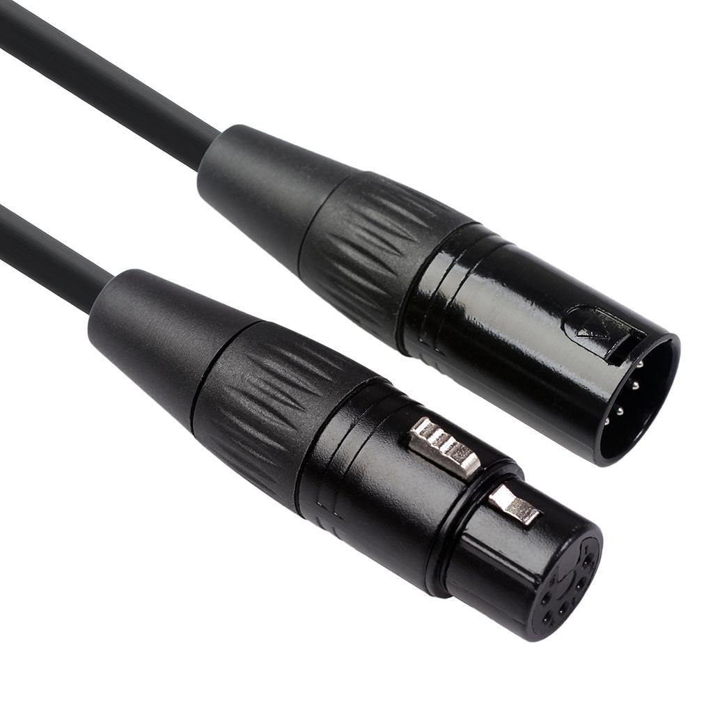 Black 5Pin XLR Male Plug to 5Pin XLR Female Audio Cable Adapter XK1075 1m