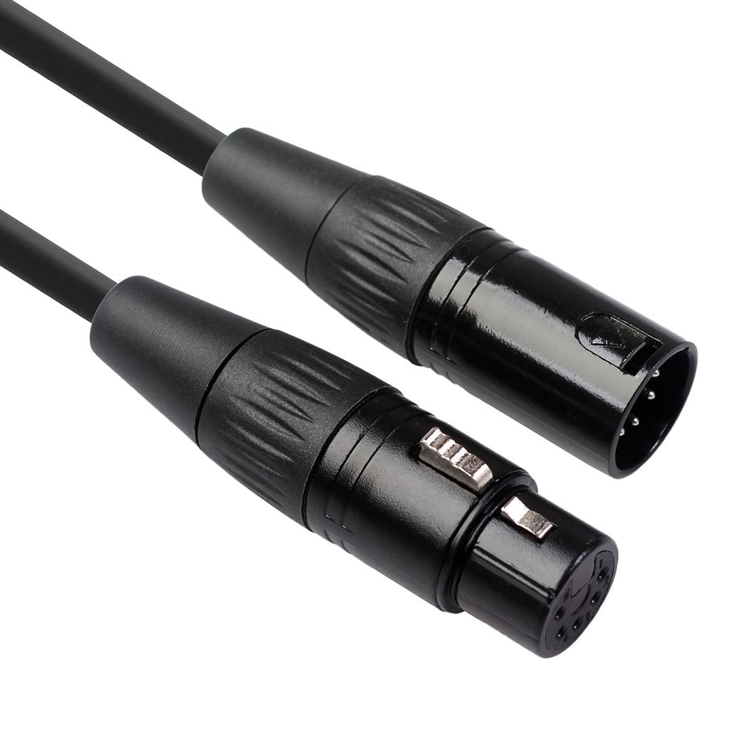 Black 5Pin XLR Male Plug to 5Pin XLR Female Audio Cable Adapter XK1075 15m