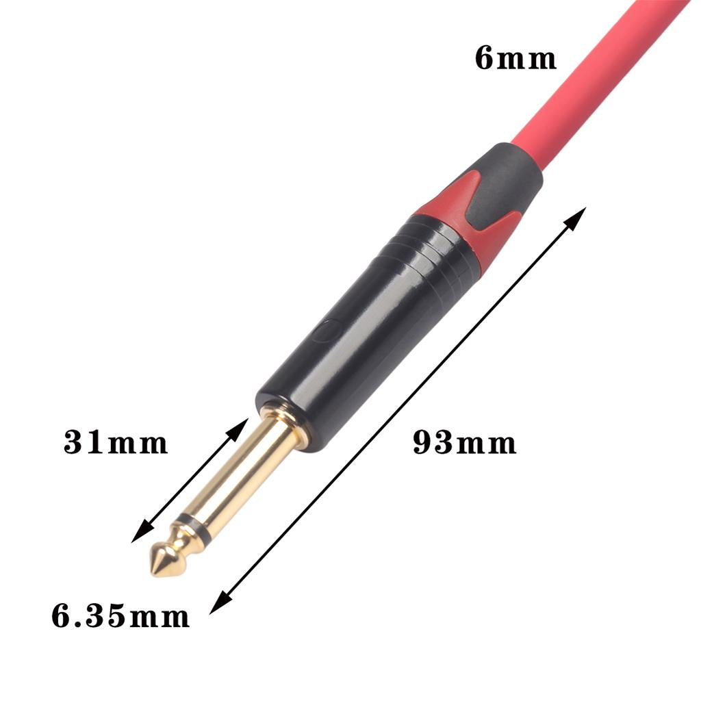 6.35mm Jack Male to Male Audio Line for Guitar Mixer Amplifier 3m