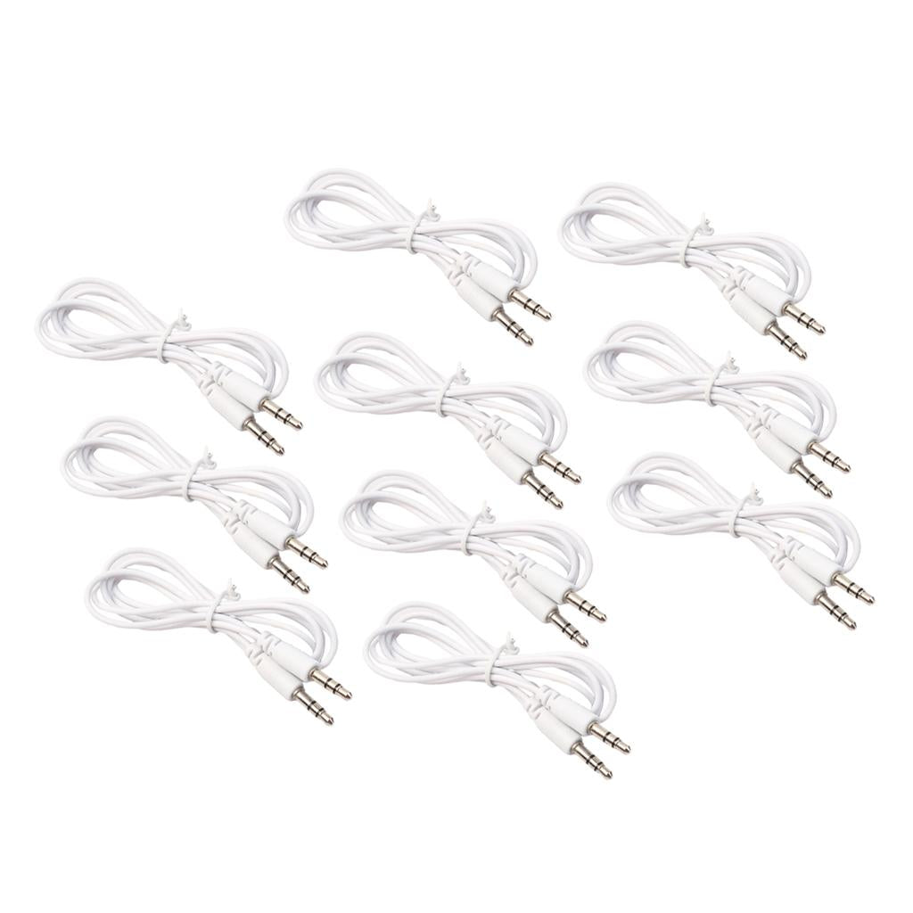 10pc Jack Aux Cable 3.5 to 3.5mm Stereo Cable Male to Male Plug Phone Cord
