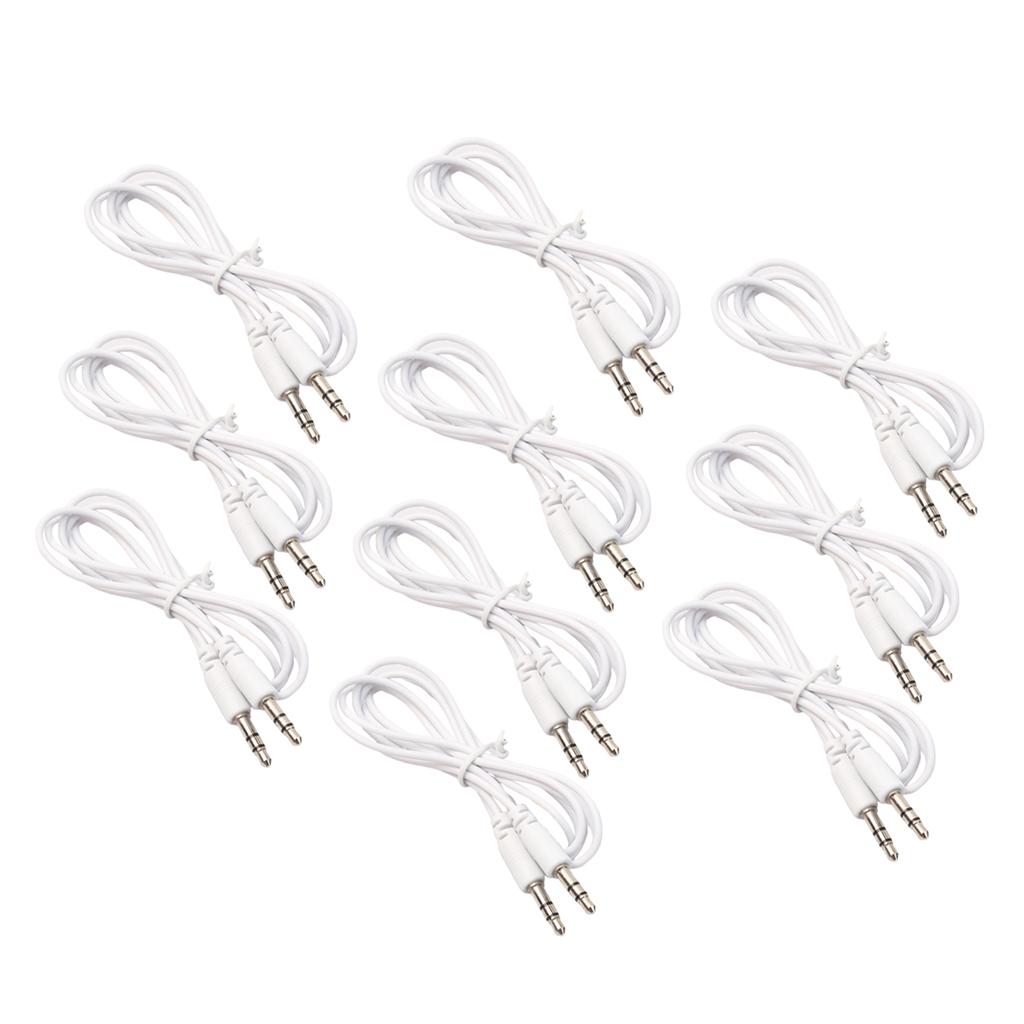 10pc Jack Aux Cable 3.5 to 3.5mm Stereo Cable Male to Male Plug Phone Cord