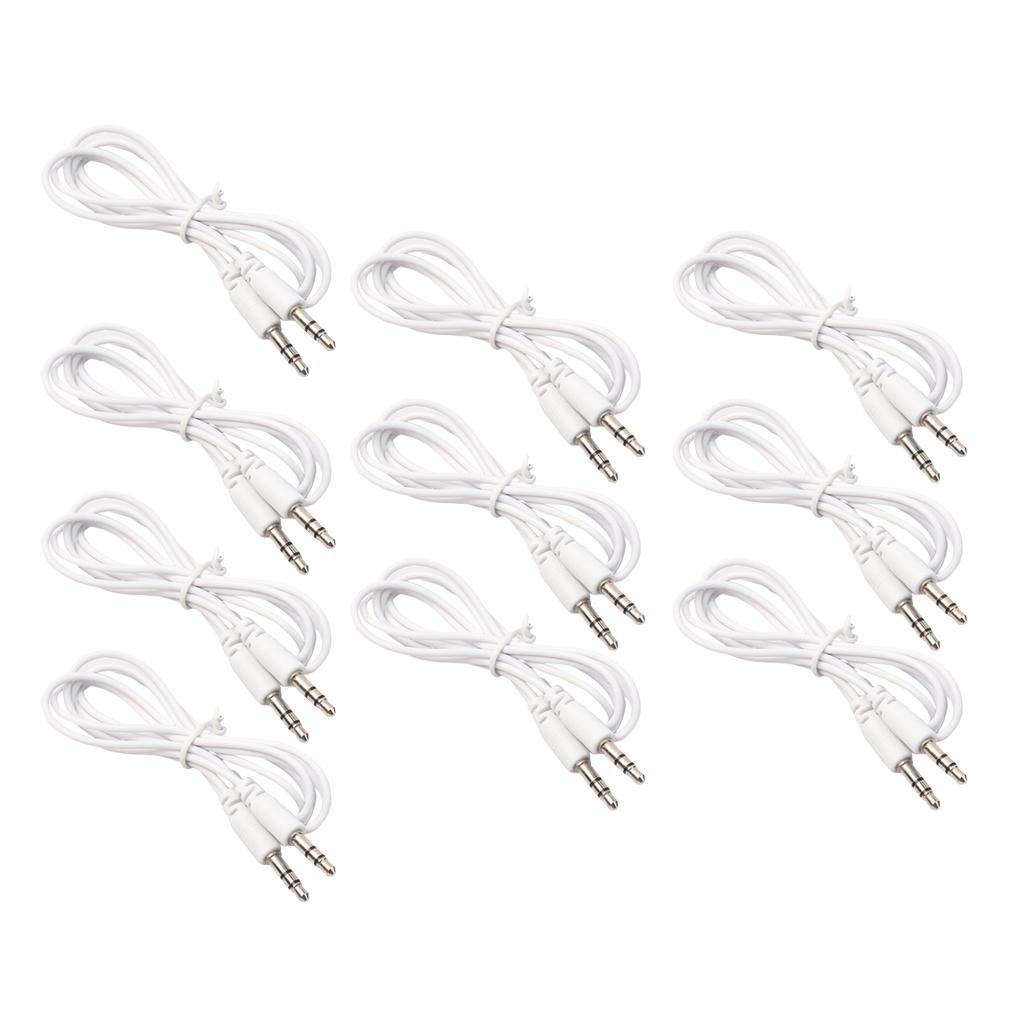 10pc Jack Aux Cable 3.5 to 3.5mm Stereo Cable Male to Male Plug Phone Cord
