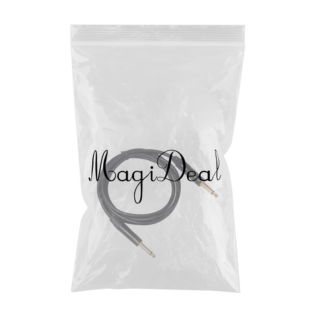 6.35mm Jack Male to Male Audio Line for Guitar Mixer Amplifier Black 1.8m