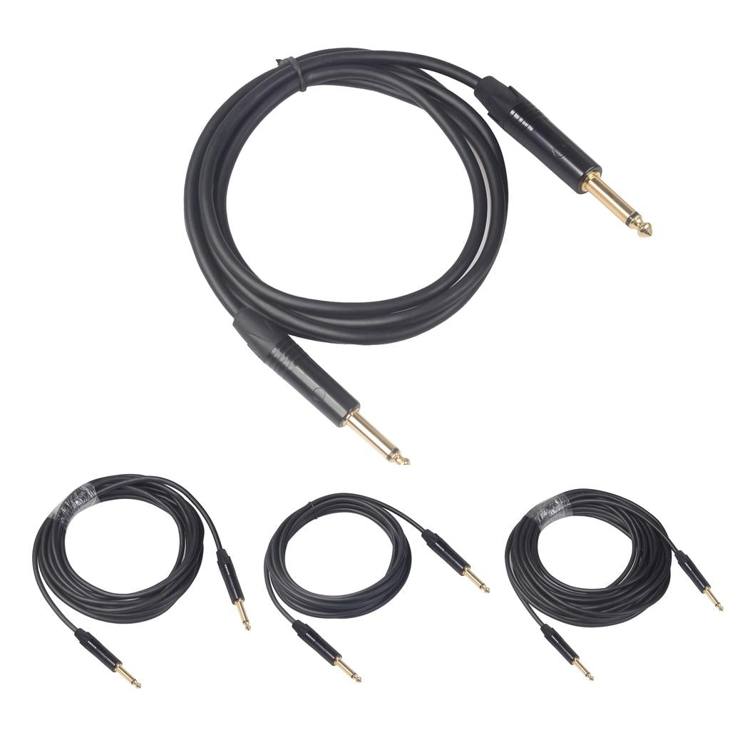 6.35mm Jack Male to Male Audio Line for Guitar Mixer Amplifier Black 1.8m