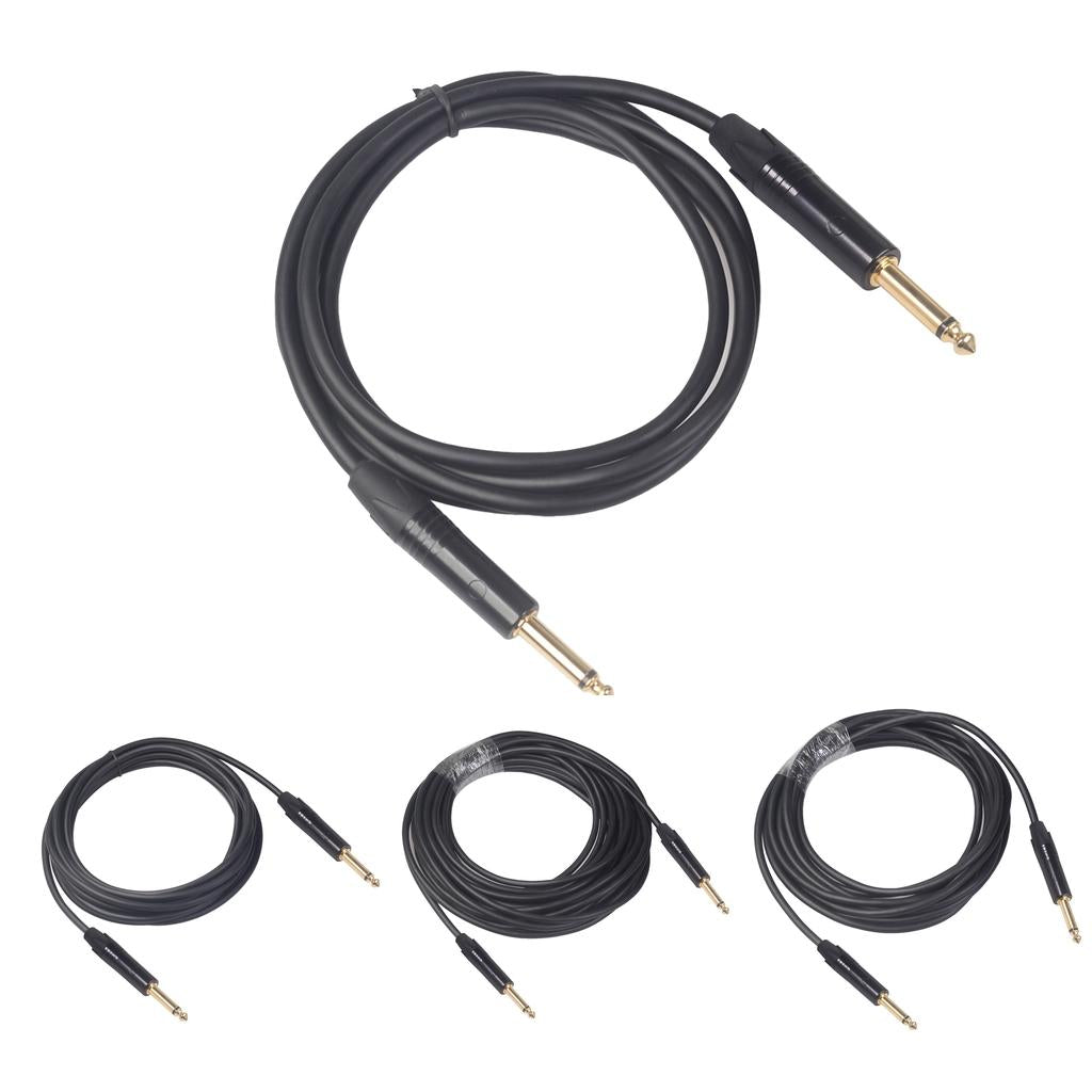 6.35mm Jack Male to Male Audio Line for Guitar Mixer Amplifier Black 1.8m