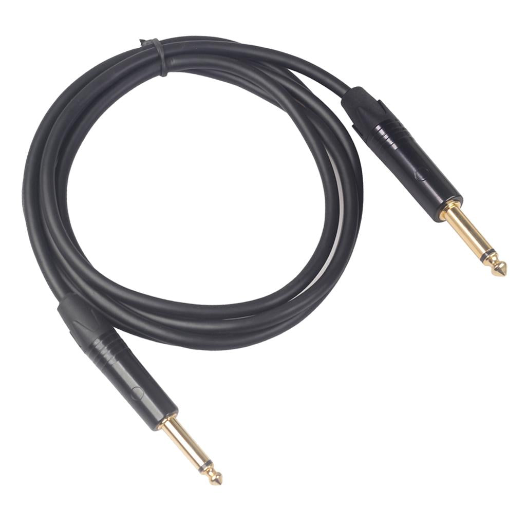6.35mm Jack Male to Male Audio Line for Guitar Mixer Amplifier Black 1.8m