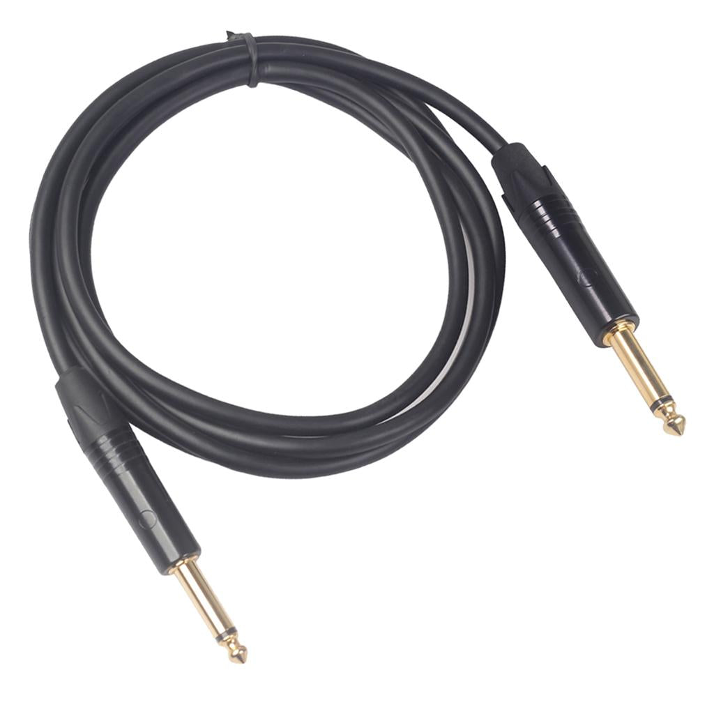 6.35mm Jack Male to Male Audio Line for Guitar Mixer Amplifier Black 1.8m
