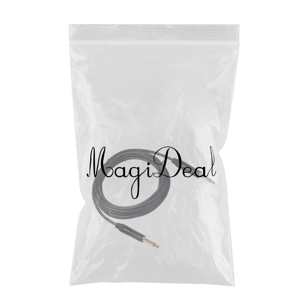 6.35mm Jack Male to Male Audio Line for Guitar Mixer Amplifier Black 3m