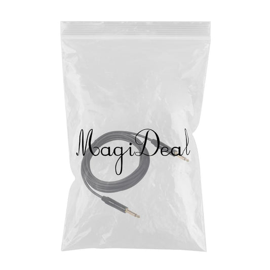 6.35mm Jack Male to Male Audio Line for Guitar Mixer Amplifier Black 3m