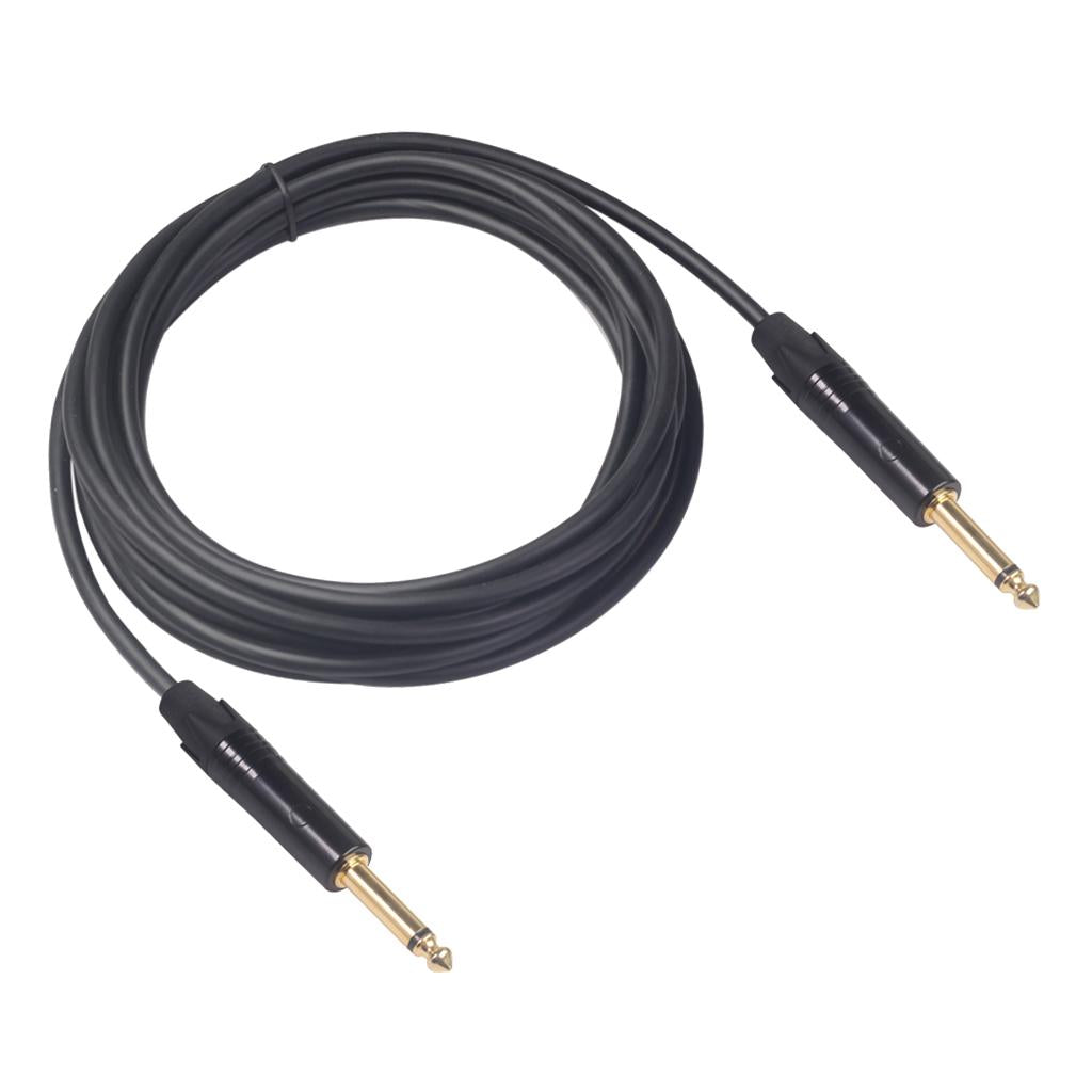 6.35mm Jack Male to Male Audio Line for Guitar Mixer Amplifier Black 3m