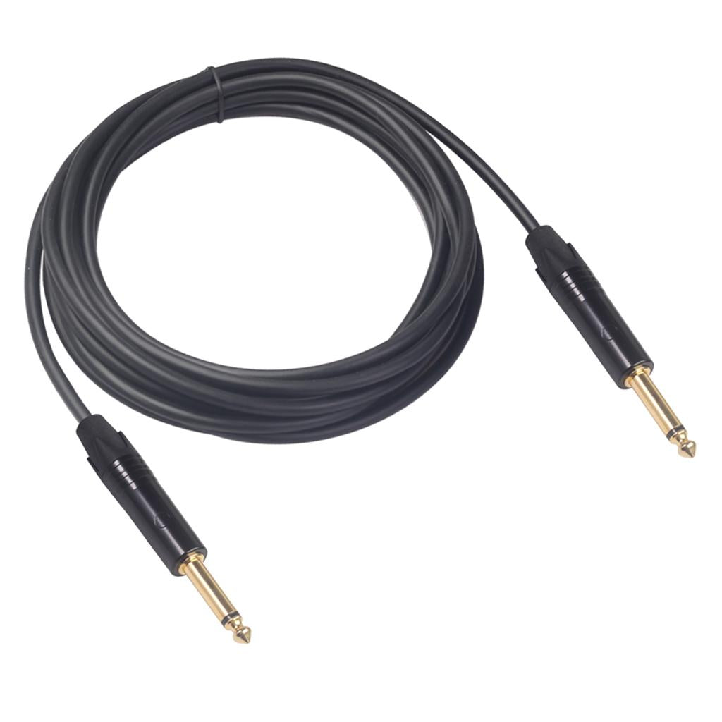 6.35mm Jack Male to Male Audio Line for Guitar Mixer Amplifier Black 3m