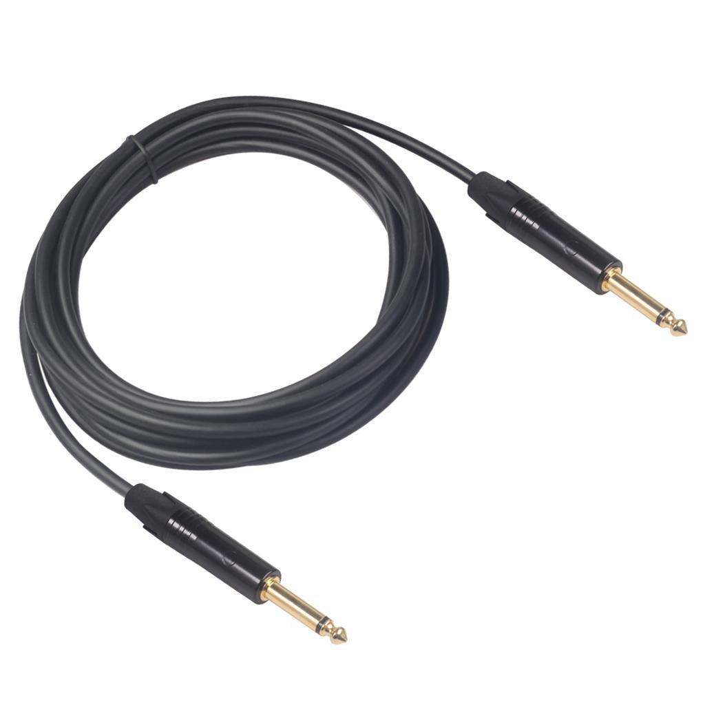 6.35mm Jack Male to Male Audio Line for Guitar Mixer Amplifier Black 3m