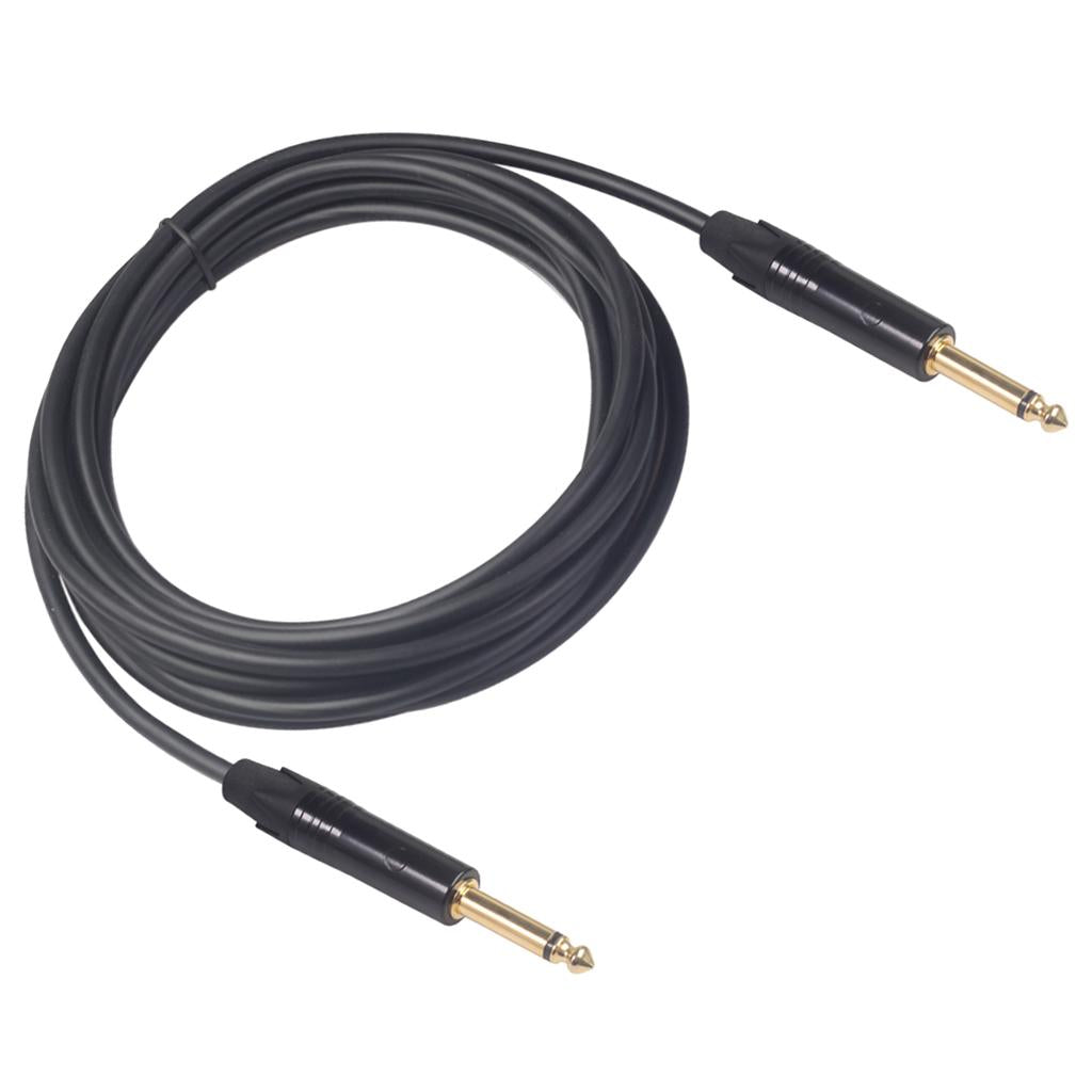 6.35mm Jack Male to Male Audio Line for Guitar Mixer Amplifier Black 3m