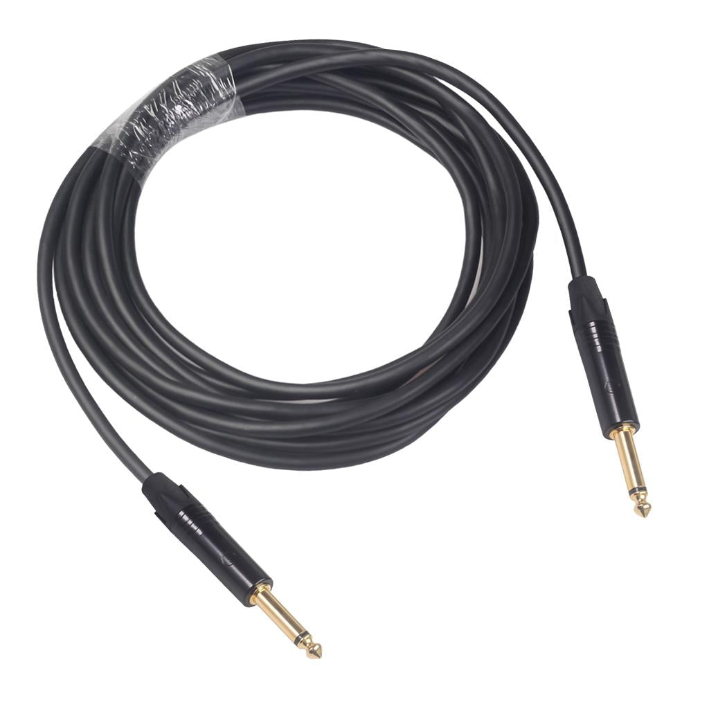6.35mm Jack Male to Male Audio Line for Guitar Mixer Amplifier Black 5m