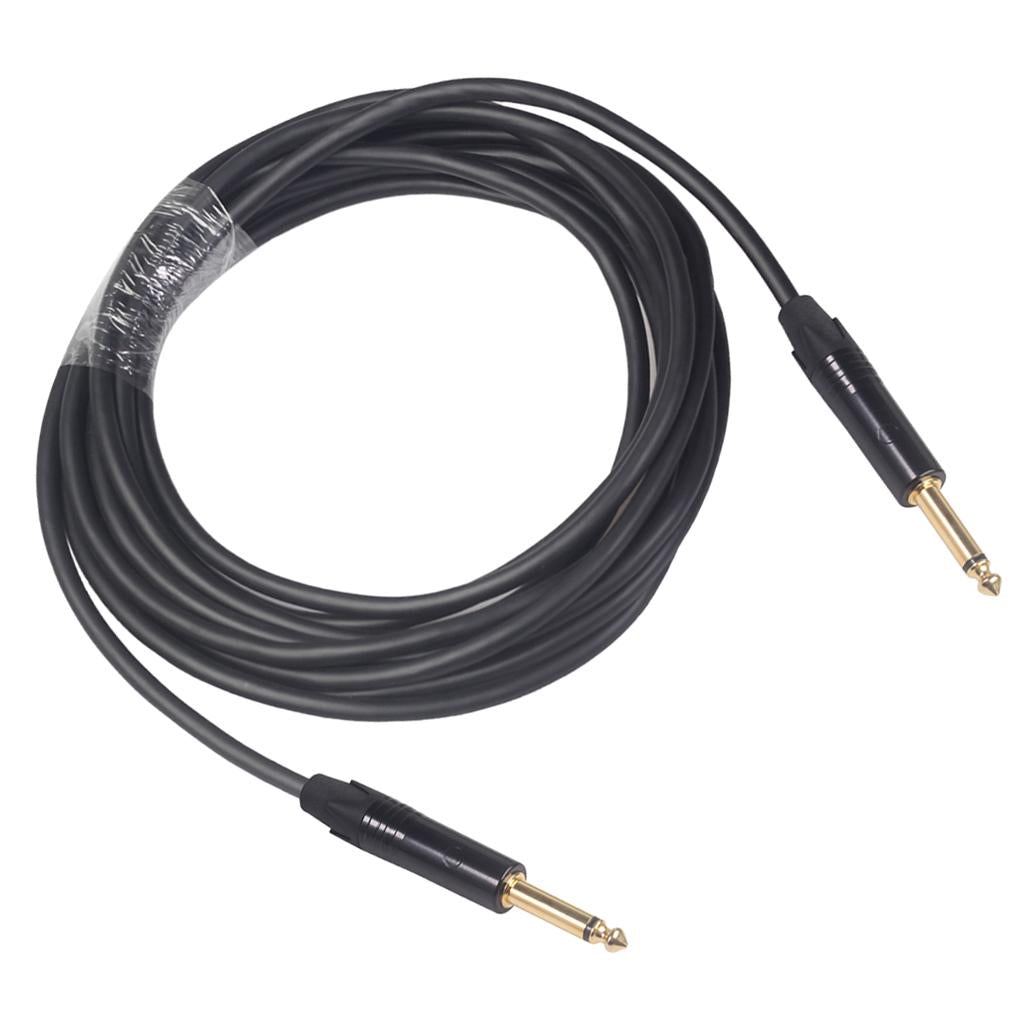 6.35mm Jack Male to Male Audio Line for Guitar Mixer Amplifier Black 5m