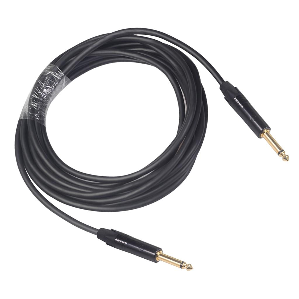 6.35mm Jack Male to Male Audio Line for Guitar Mixer Amplifier Black 5m