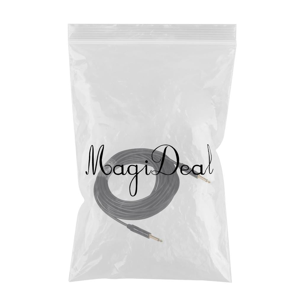 6.35mm Jack Male to Male Audio Line for Guitar Mixer Amplifier Black 10m