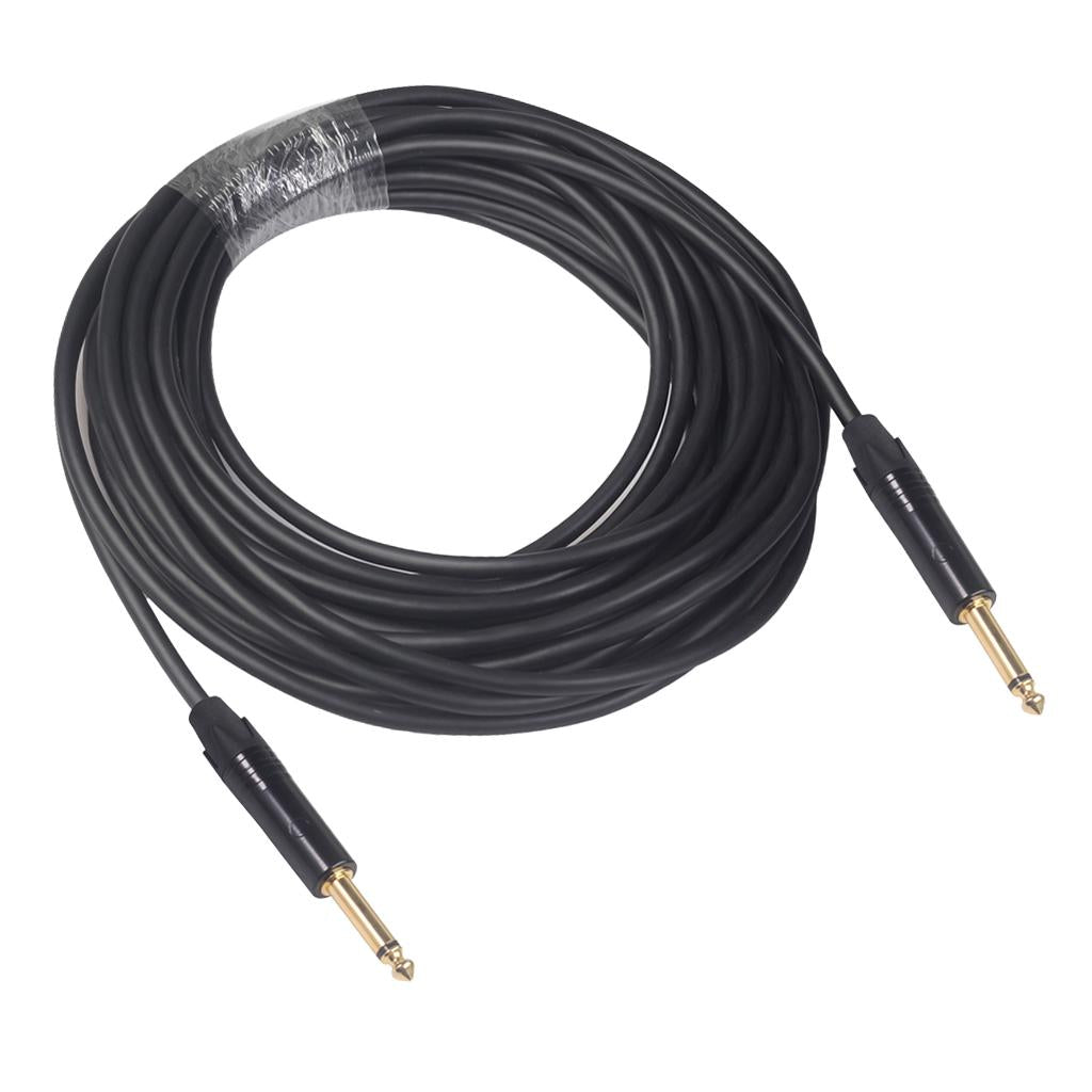6.35mm Jack Male to Male Audio Line for Guitar Mixer Amplifier Black 10m