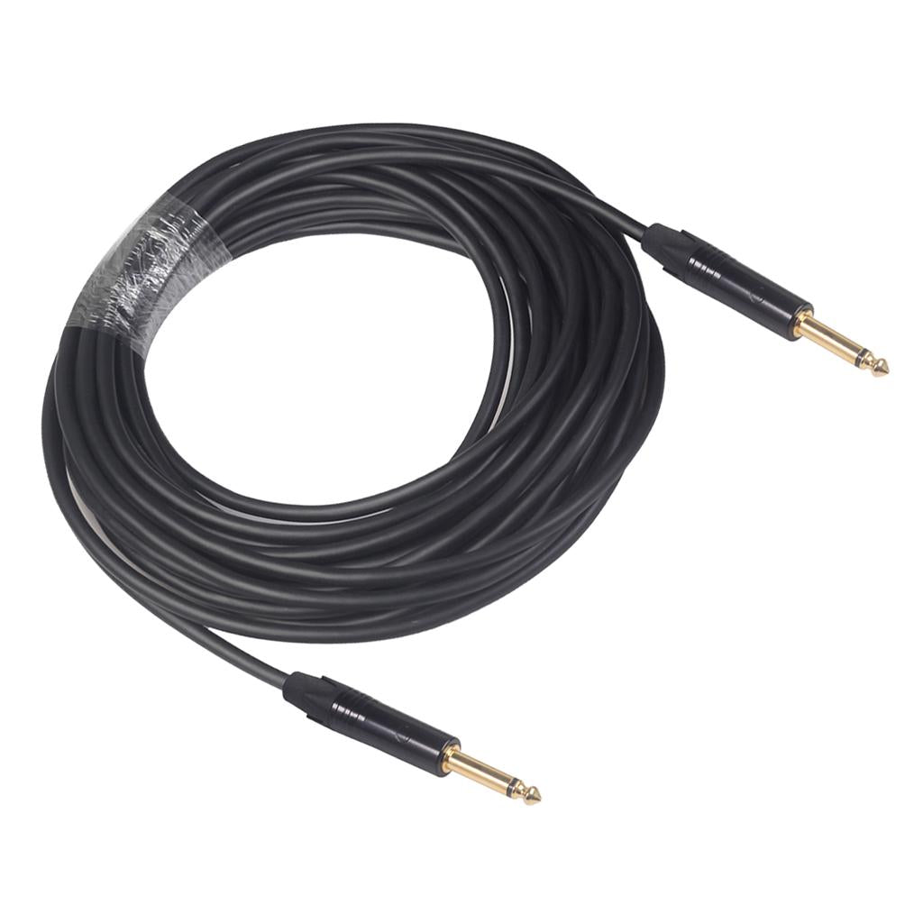6.35mm Jack Male to Male Audio Line for Guitar Mixer Amplifier Black 10m