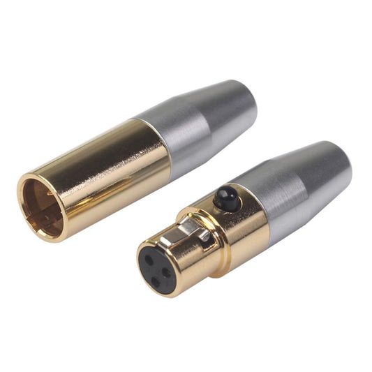 2 Pieces Copper Mini XLR 3 Pin Plug Small XLR Audio Microphone Connector
