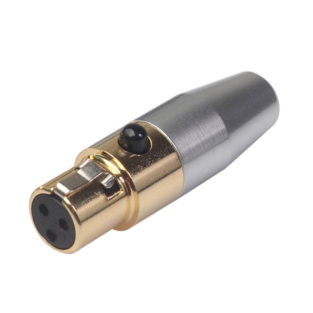 2 Pieces Copper Mini XLR 3 Pin Plug Small XLR Audio Microphone Connector
