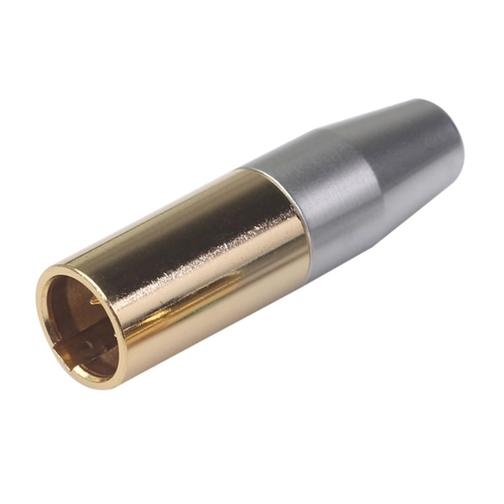 2 Pieces Copper Mini XLR 3 Pin Plug Small XLR Audio Microphone Connector