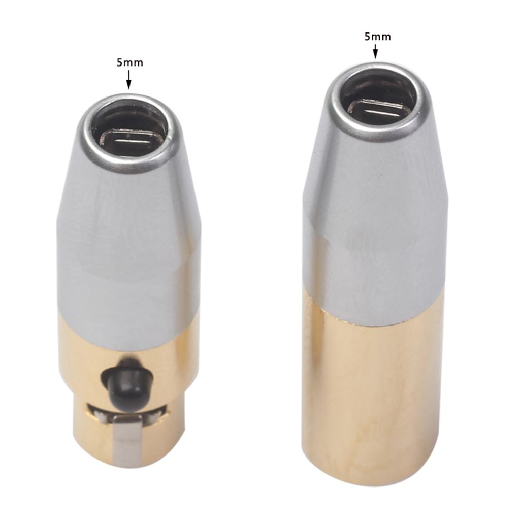 2 Pieces Copper Mini XLR 3 Pin Plug Small XLR Audio Microphone Connector