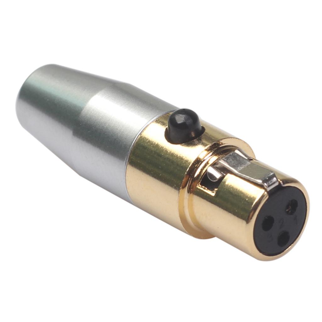 2 Pieces Copper Mini XLR 3 Pin Plug Small XLR Audio Microphone Connector