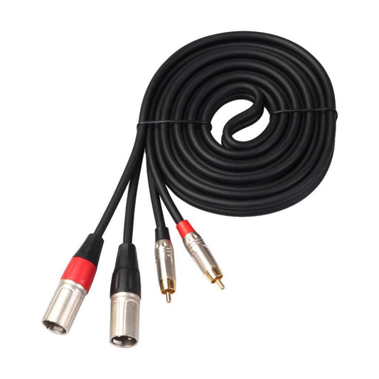 Dual XLR Male to Dual RCA Male Patch Cable - 2-XLRM to 2-RCA Audio Cord 3M
