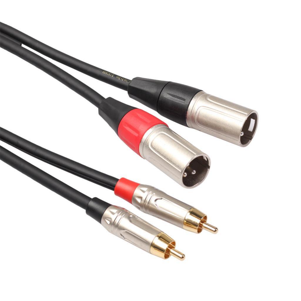 Dual XLR Male to Dual RCA Male Patch Cable - 2-XLRM to 2-RCA Audio Cord 3M