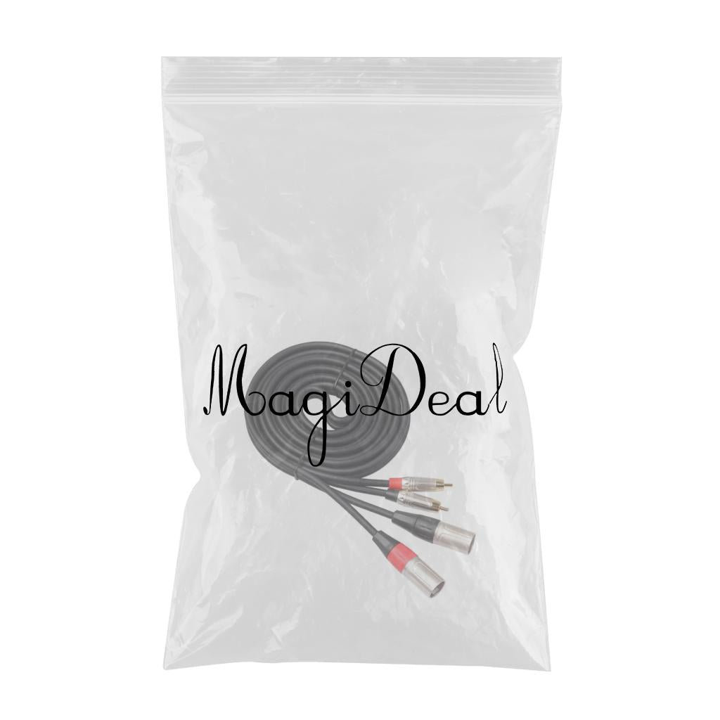 Dual XLR Male to Dual RCA Male Patch Cable - 2-XLRM to 2-RCA Audio Cord 3M