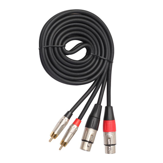 5.9/9.8ft 2 XLR Female to Dual RCA Male Plug Adapter Cable Durable 3m