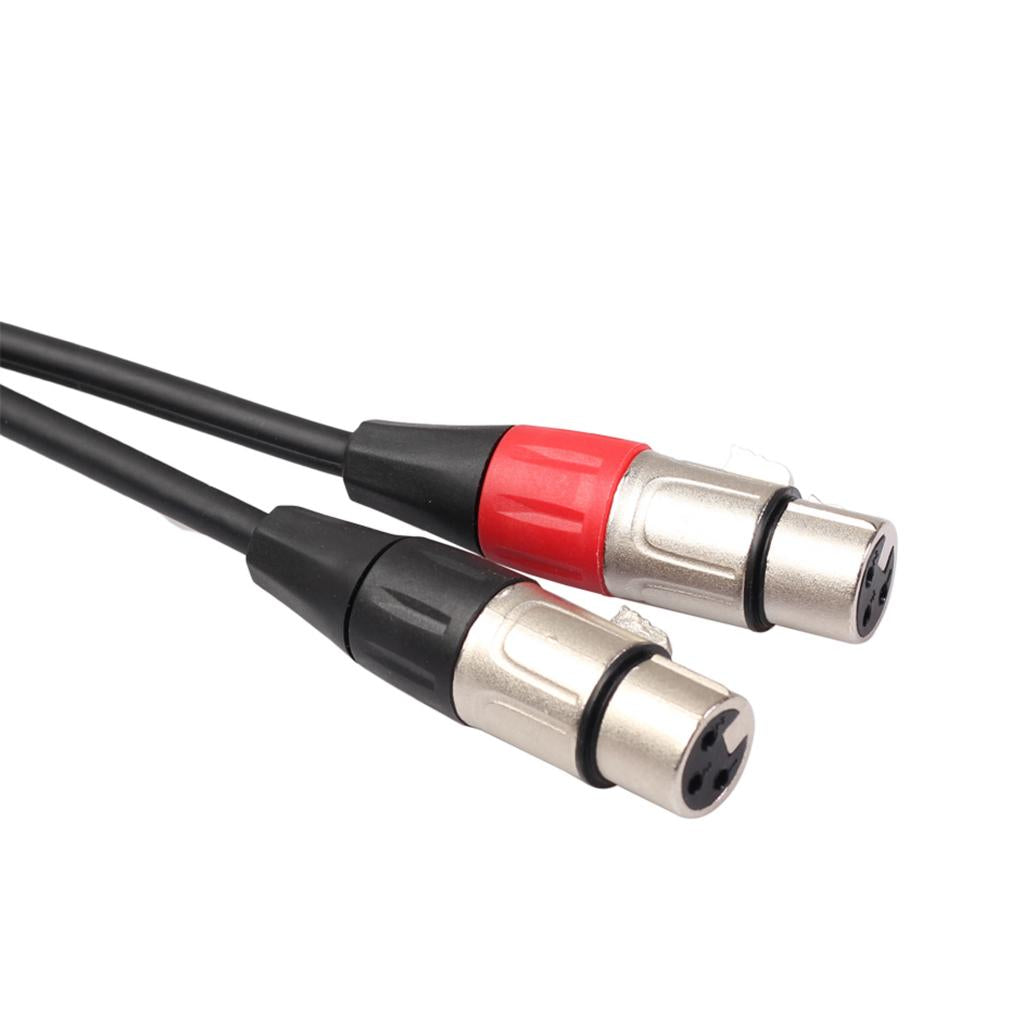 5.9/9.8ft 2 XLR Female to Dual RCA Male Plug Adapter Cable Durable 3m