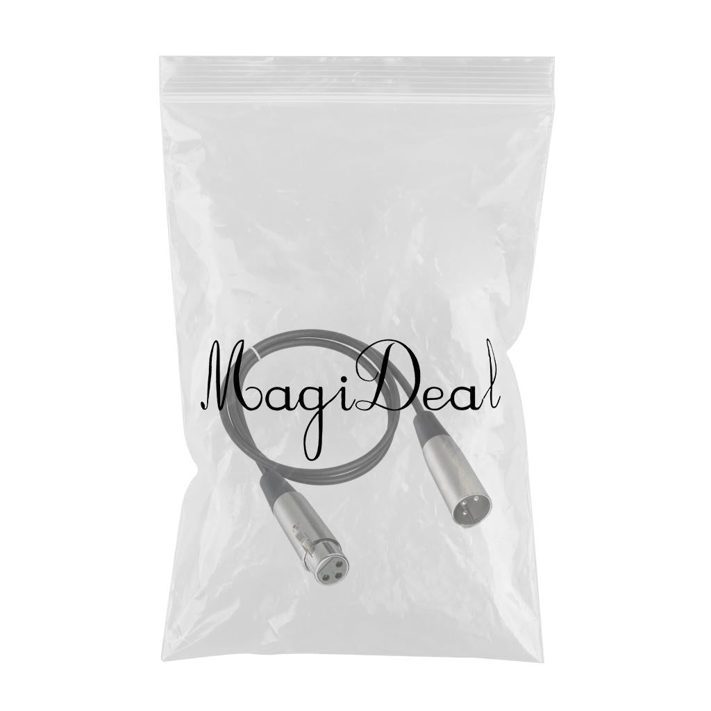 BLACK XLR 3 pin MALE TO FEMALE MIC MICROPHONE PATCH EXTENSION CABLE 3ft