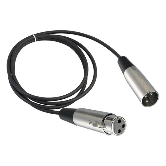 BLACK XLR 3 pin MALE TO FEMALE MIC MICROPHONE PATCH EXTENSION CABLE 6ft