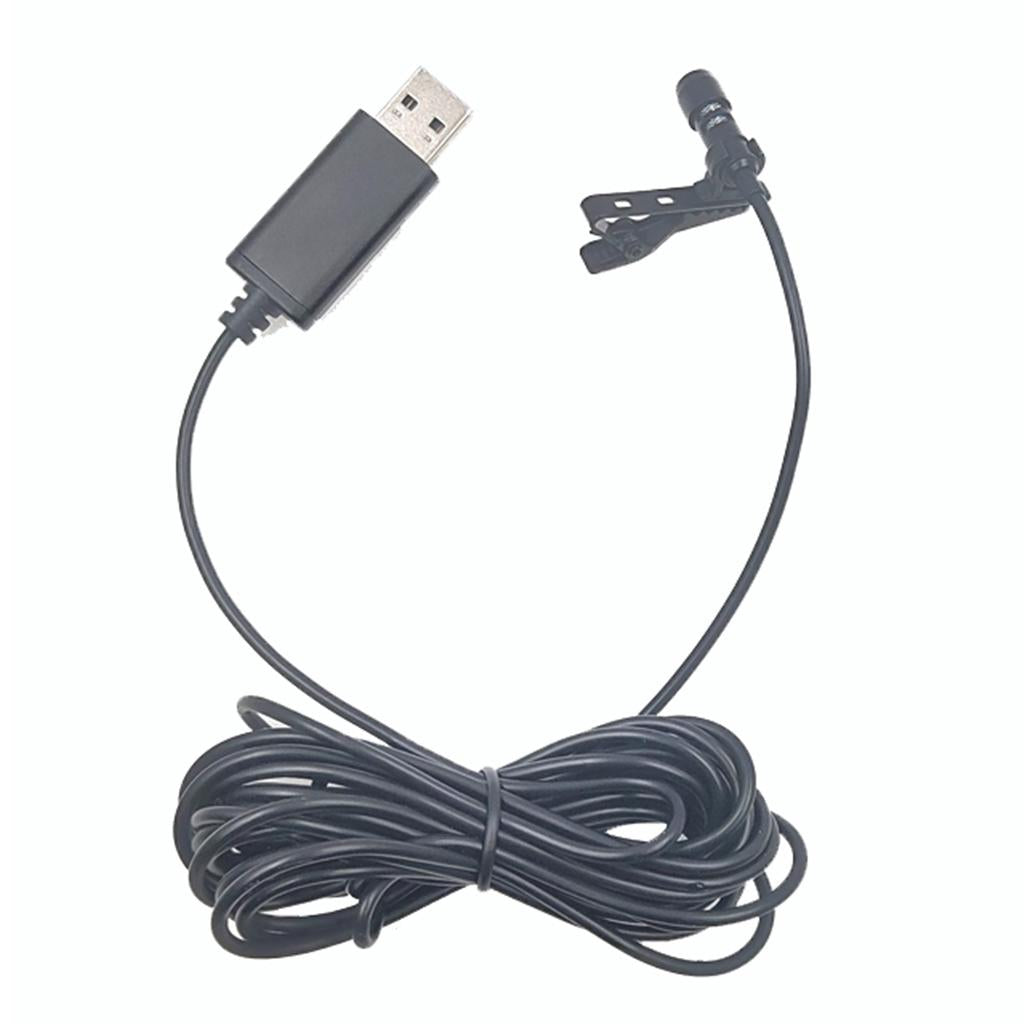 USB Mini Clip On Microphone Mic with Tie Collar Shirt Clip Omnidirectional