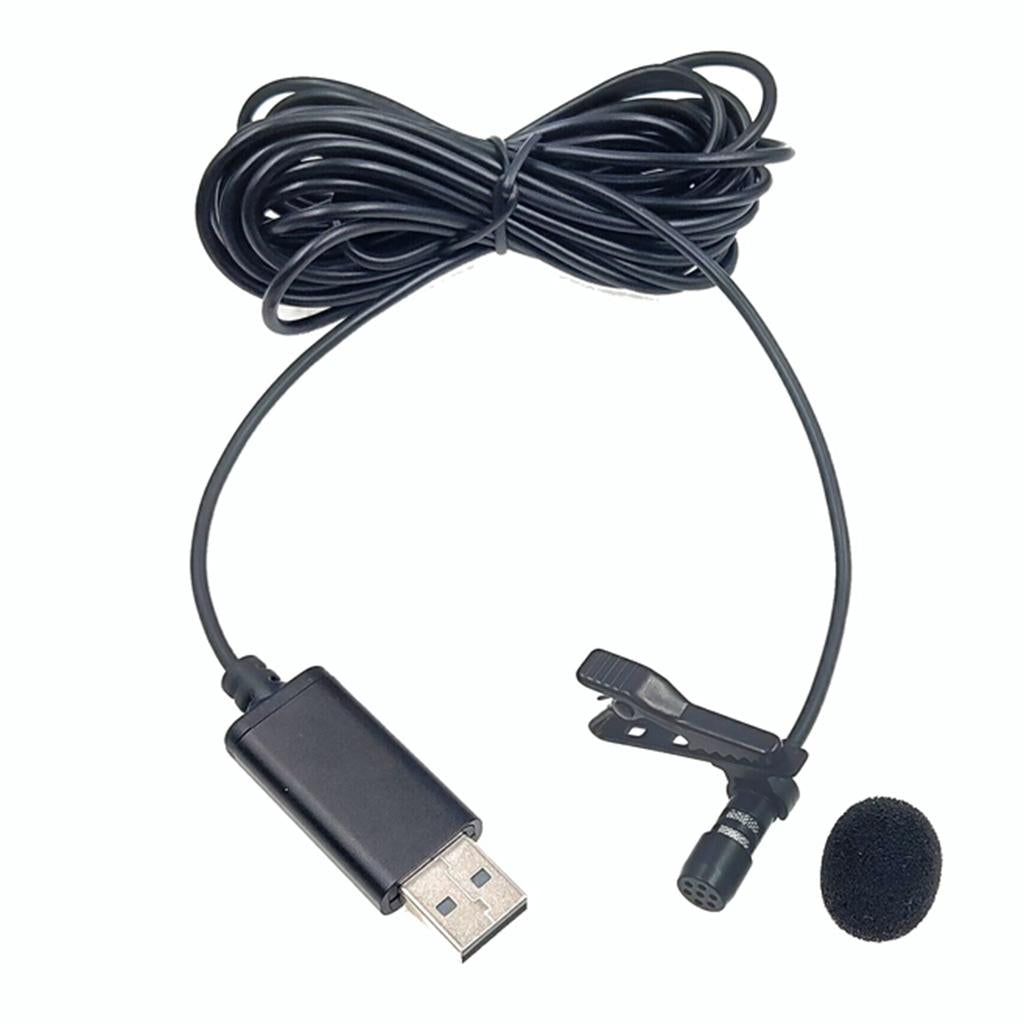 USB Mini Clip On Microphone Mic with Tie Collar Shirt Clip Omnidirectional