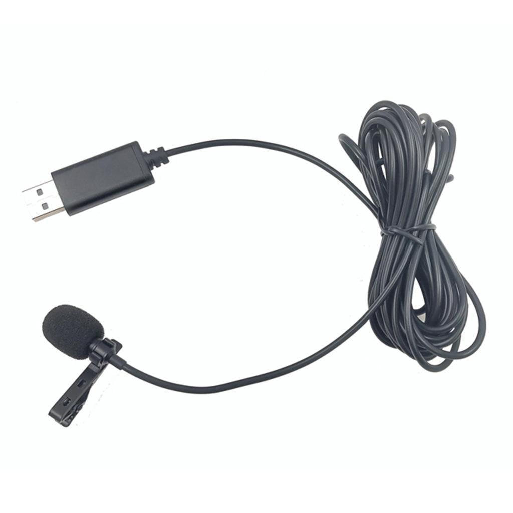 USB Mini Clip On Microphone Mic with Tie Collar Shirt Clip Omnidirectional