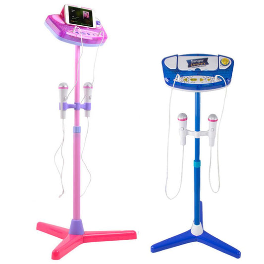 Excellent Funny Kids Children Mic Karaoke Machine Adjustable Toy Gift blue