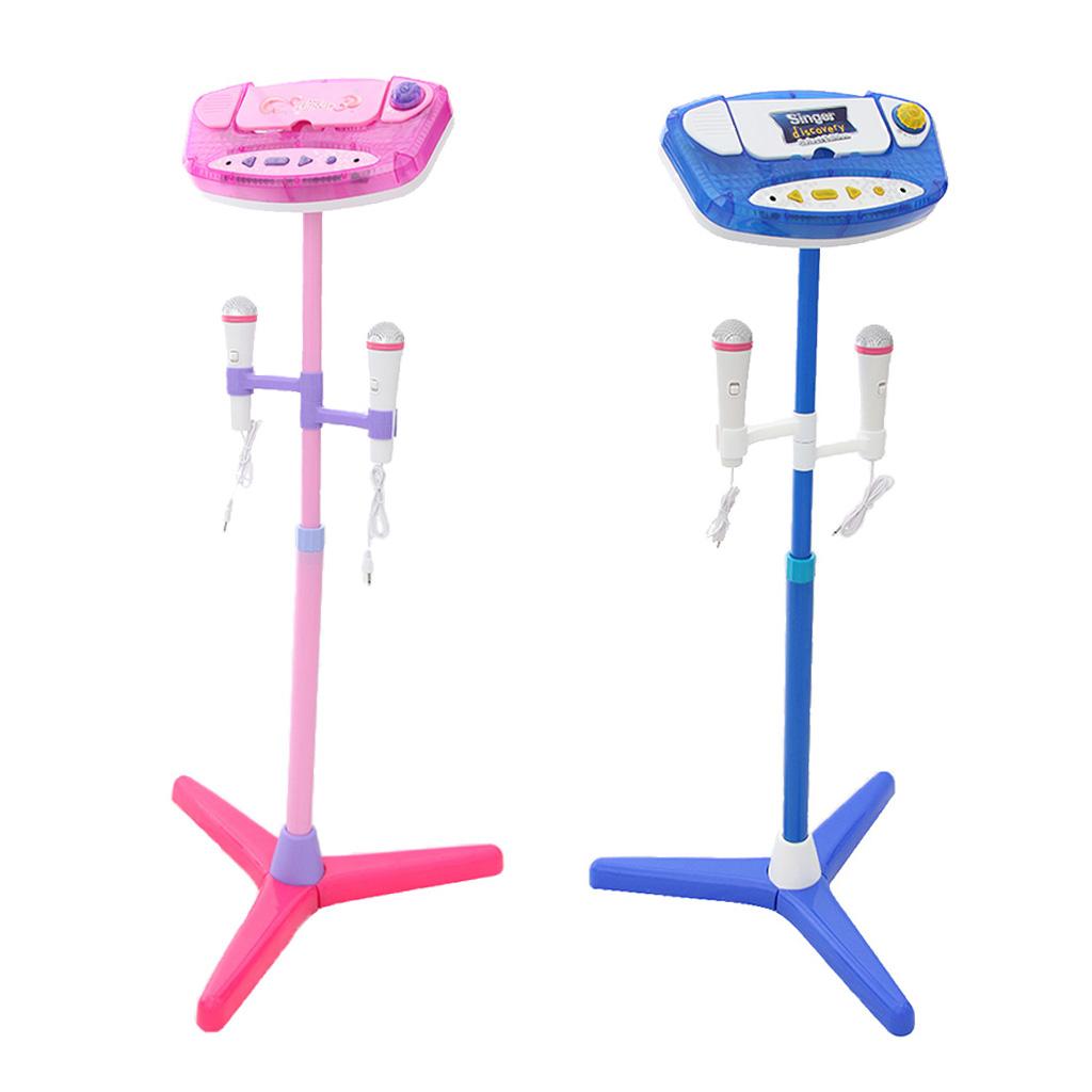Excellent Funny Kids Children Mic Karaoke Machine Adjustable Toy Gift blue