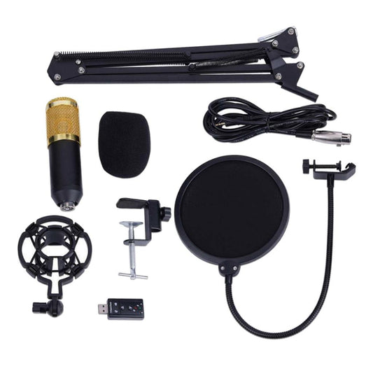 BM800 Condenser Microphone Kit Studio Recording Shock Mount Stand Pop Filter