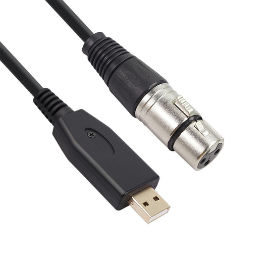 XLR Female to USB Audio Cable USB Converter Adapter for Microphone 10ft