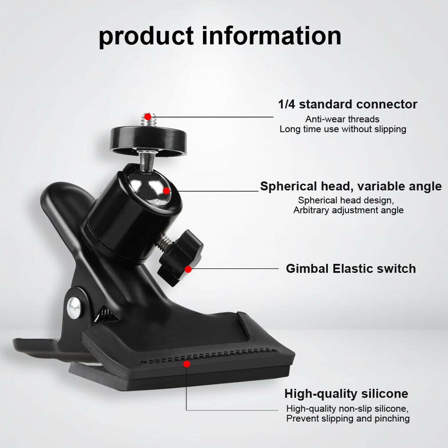 Guitar Head Clip Mobile Phone Holder Broadcast Bracket Stand Clip Clamp