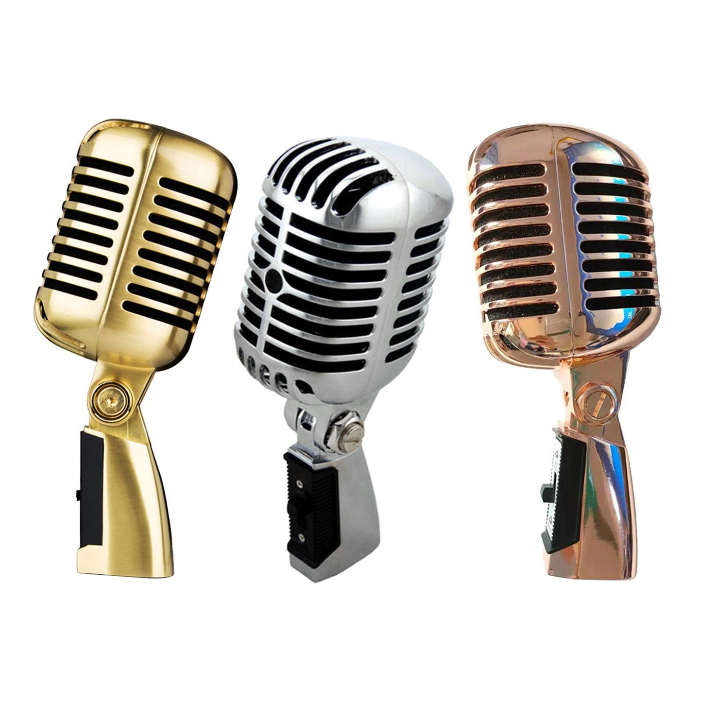 Classic Vintage Dynamic Vocal Microphone for Live Stage Karaoke  Gold